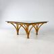 Vintage Bamboo and Glass Coffee Table, 1970s
