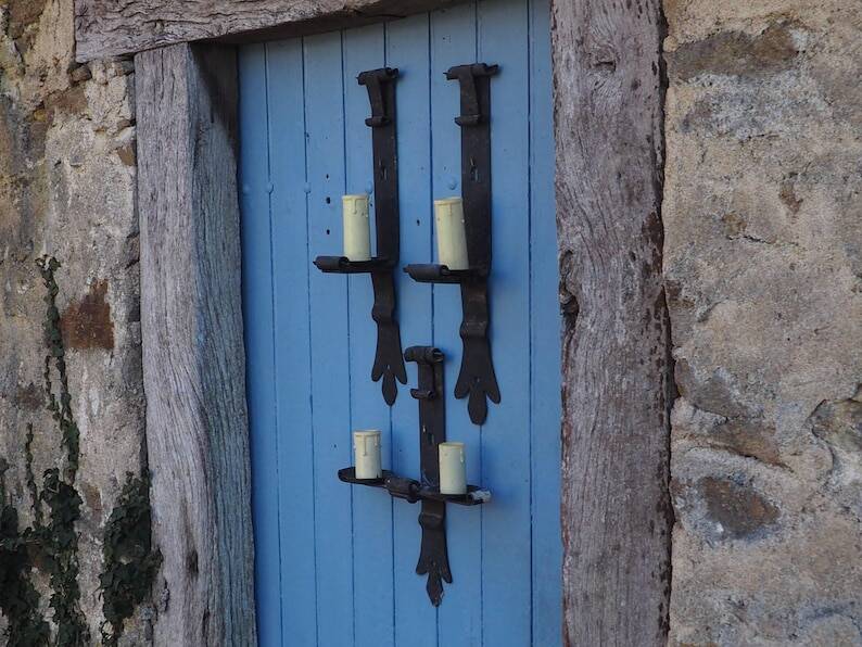 Forged Iron Castle Wall Lights: French Salvaged Sconces, Medieval Style