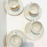 X4 porcelain cups bavaria schumann arzberg germany 70s -sun pattern-retro-kitchen