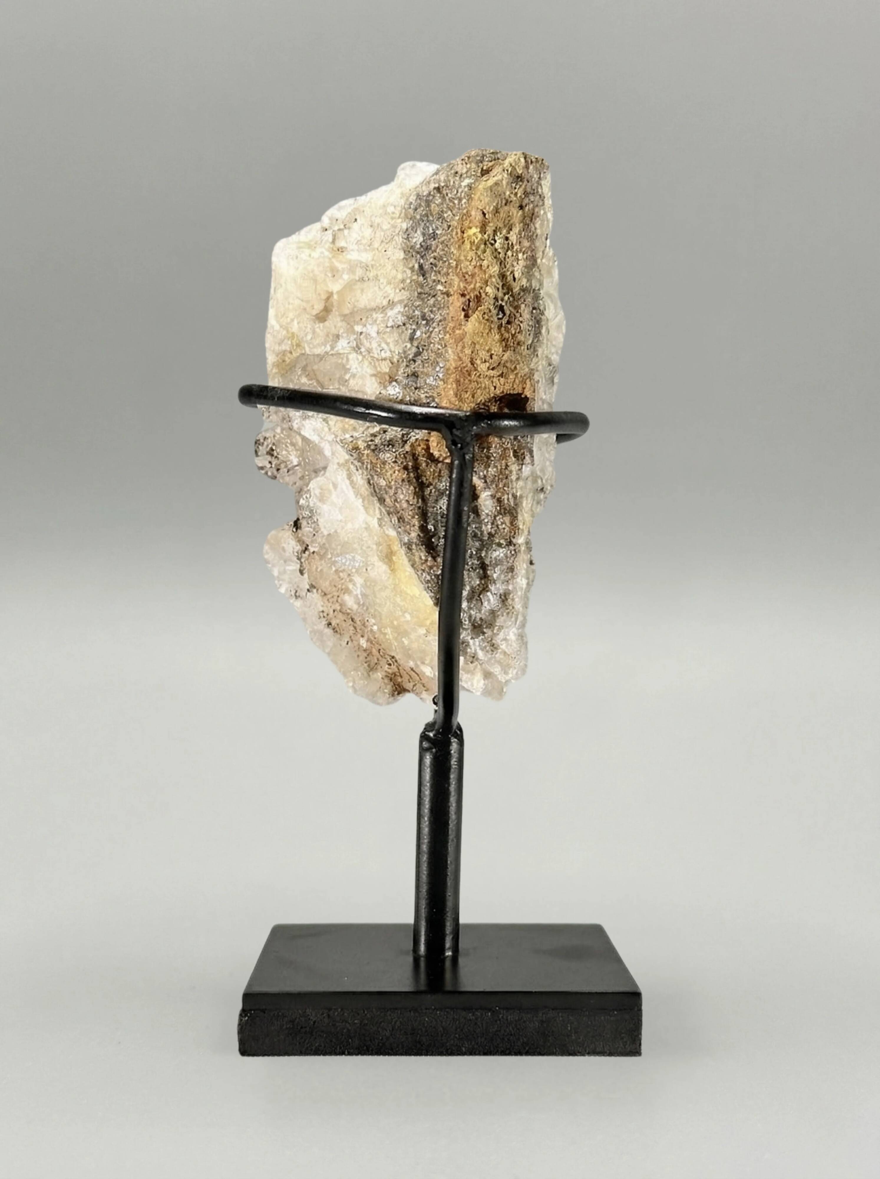 Decorative duo — Maligano jasper sphere & quartz clusters on bases