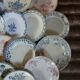 20 mismatched antique flat plates in ironstone