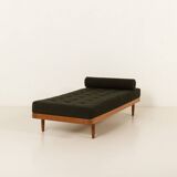 Danish teak daybed in thick boucle fabric, 1960s