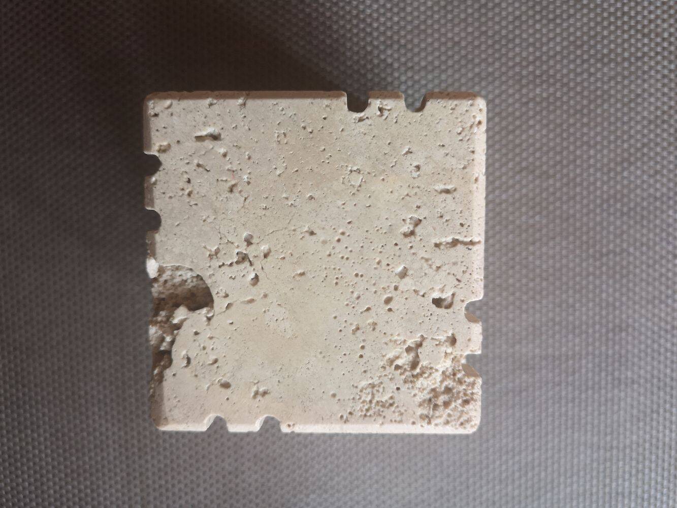 Travertine candlestick/photophore - 1960s/1970s - Cerri Nestore or Fratelli Mannelli