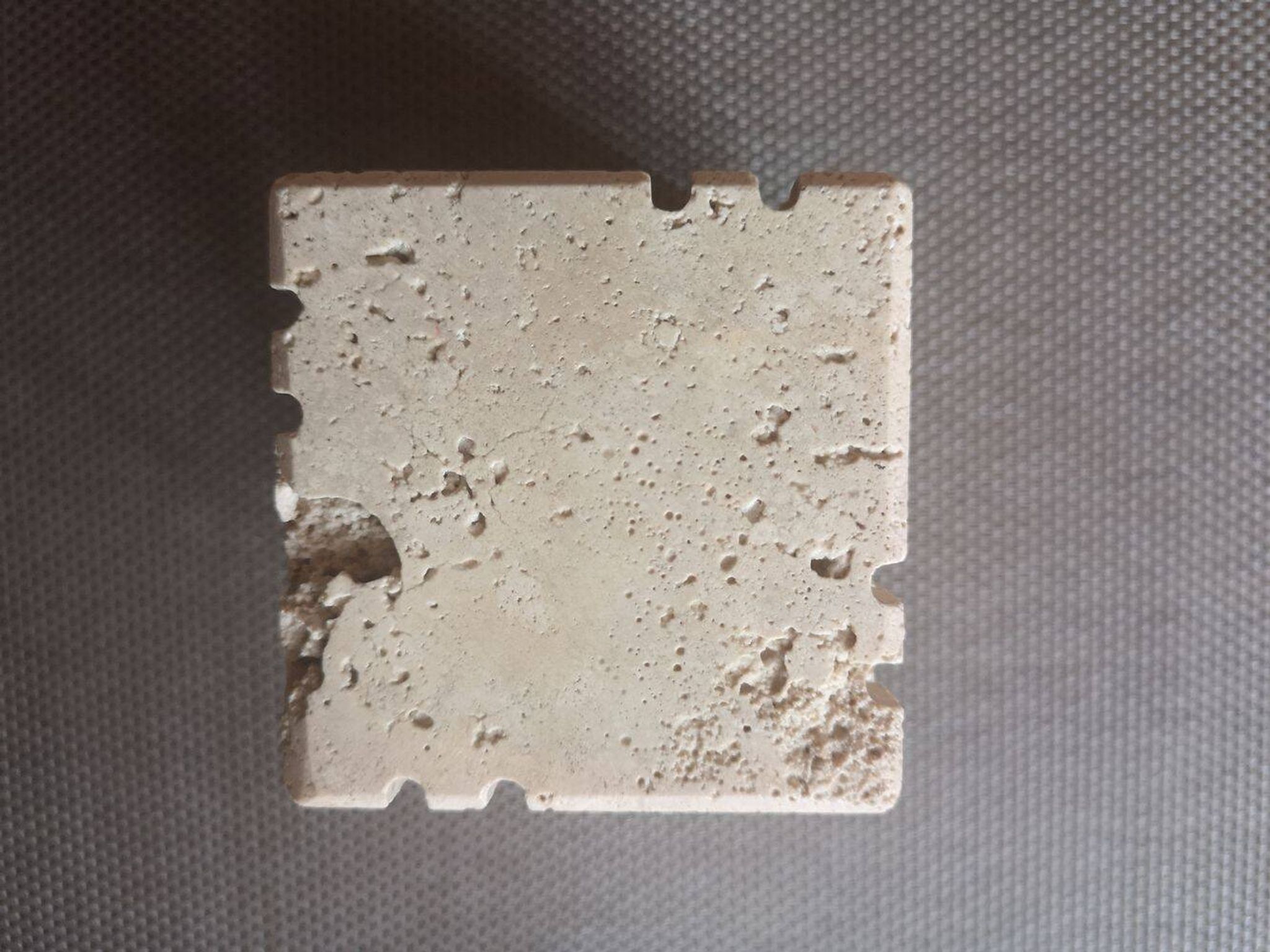 Travertine candlestick/photophore - 1960s/1970s - Cerri Nestore or Fratelli Mannelli