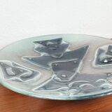 Large glass art bowl from mid-century Danish design, 1960s.