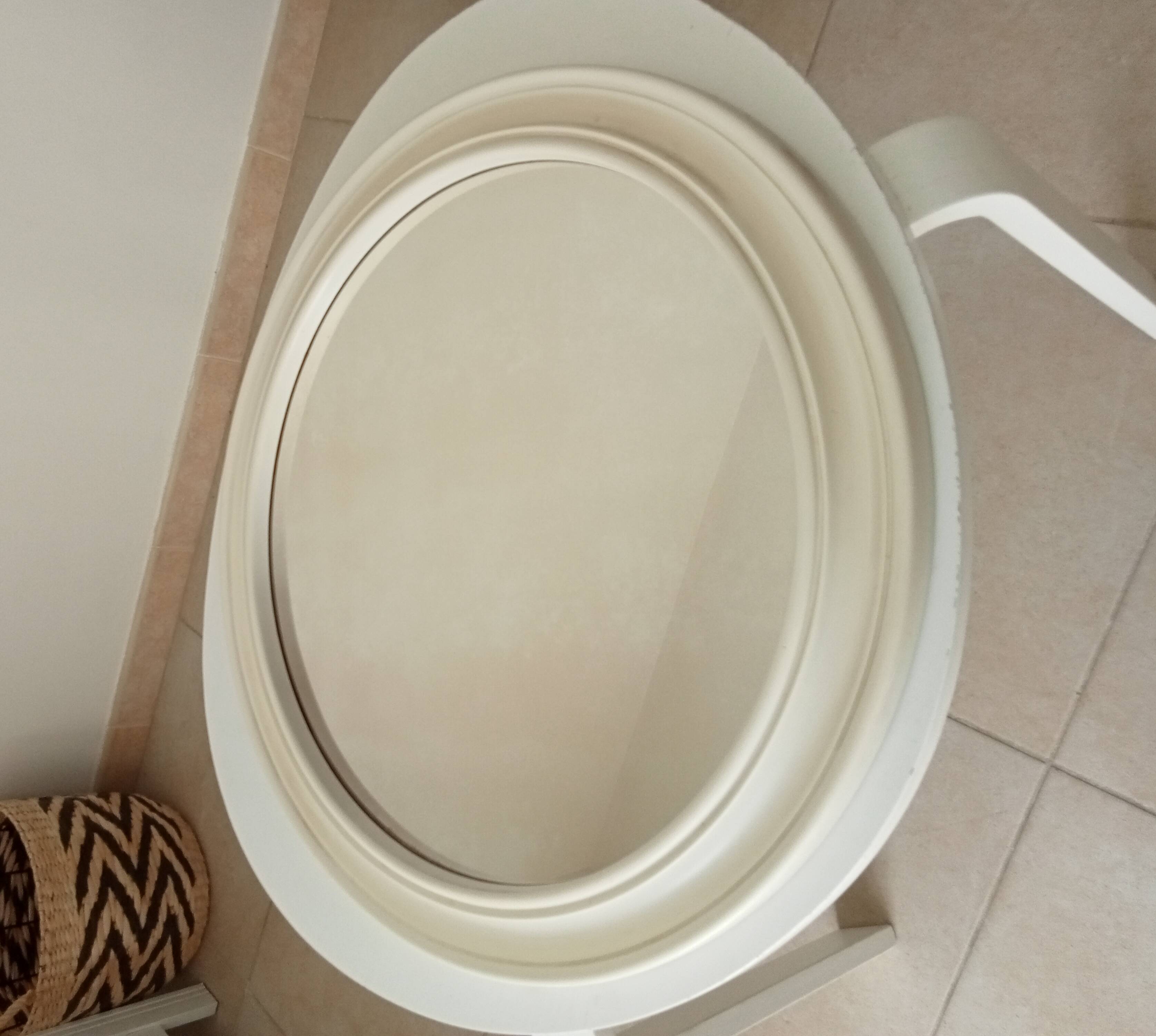 Vintage round resin mirror from the 60s/70s