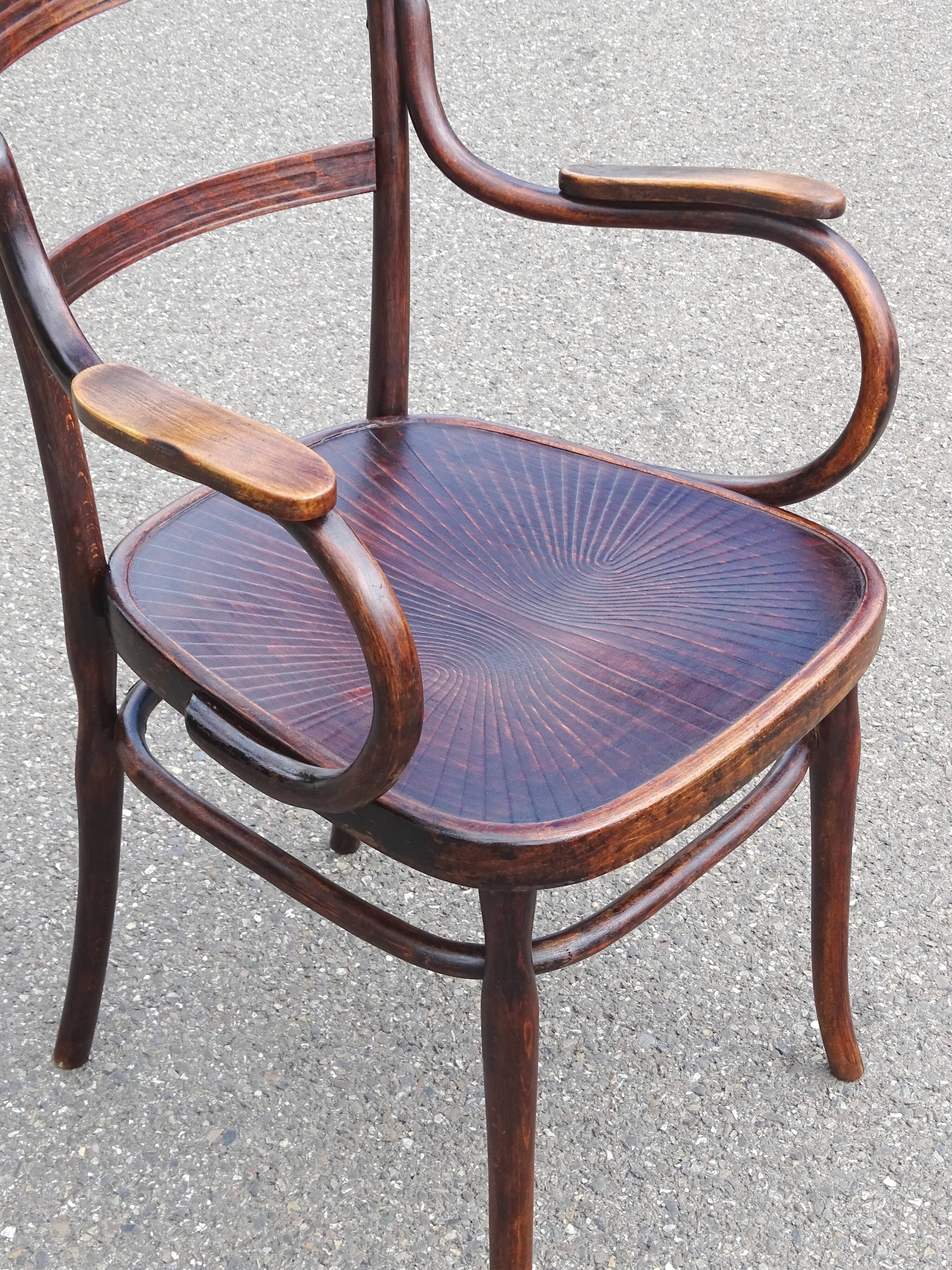 Kohn Armchair No. 247/F by KOHN, circa 1910, no Thonet.