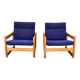 Duo de fauteuils vintage en hêtre lupton morton de john morton