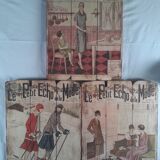 Set of 3 wooden panels le petit echo de la mode old revue
