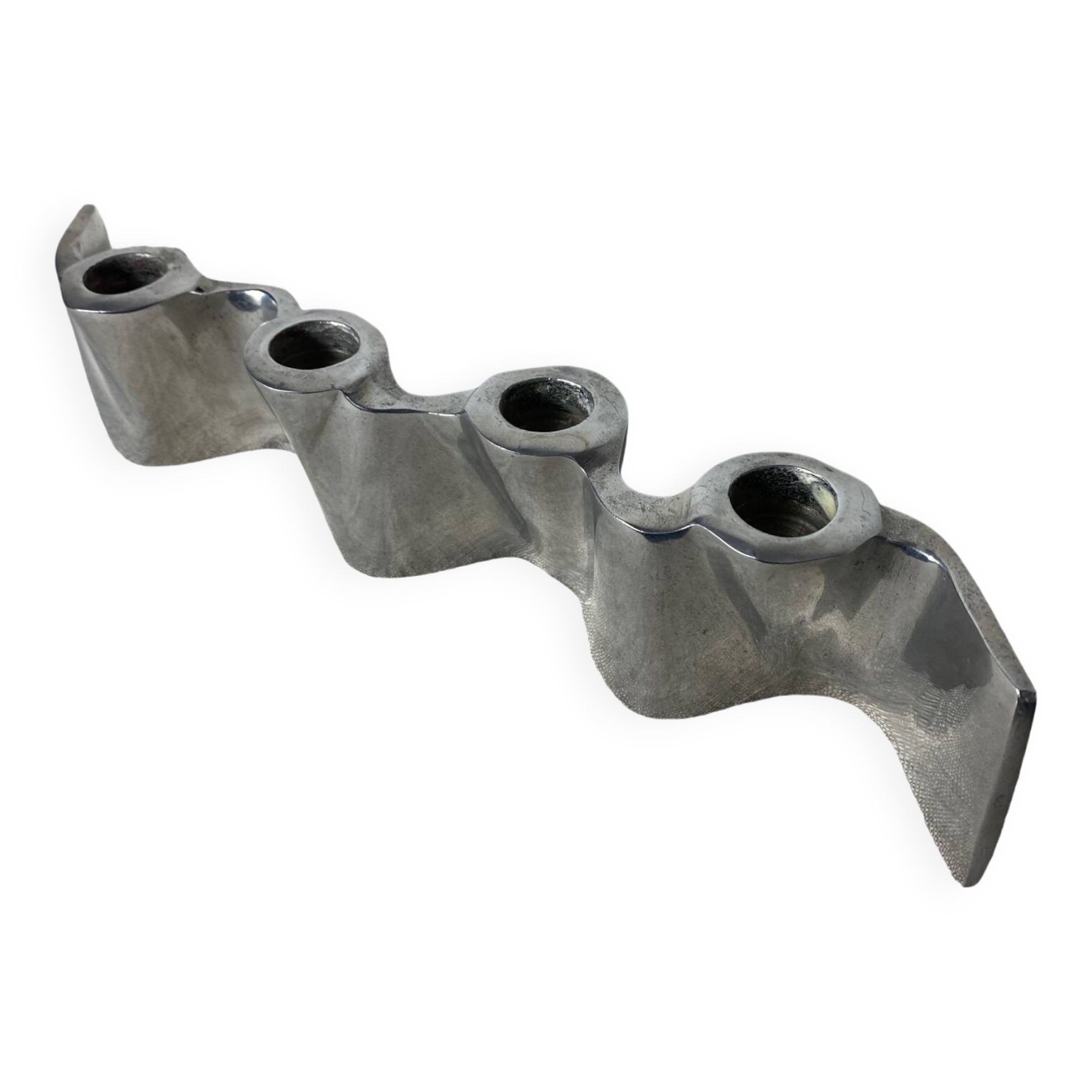 Bougeoir en aluminium brossé