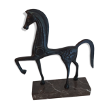 Bronze Etruscan horse on brass base