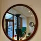 Mirror scandinavian teak round around 1960 - 60x60cm