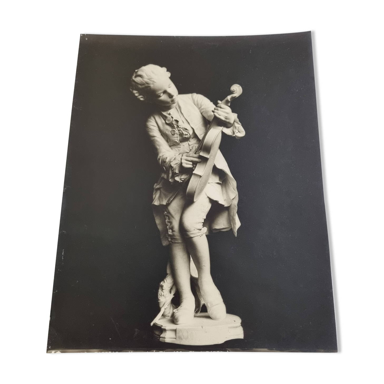 Old photograph by Eugène Fiorillo after Louis Ernest Barrias, Mozart, silver print