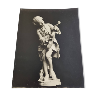 Photographie ancienne d'Eugène Fiorillo d'après Louis Ernest Barrias, Mozart, tirage argentique