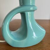 1950s ceramic and wool lamp made in France