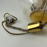 1960's 1970's brutalist ceiling lamp pendant lamp brass & murano glass