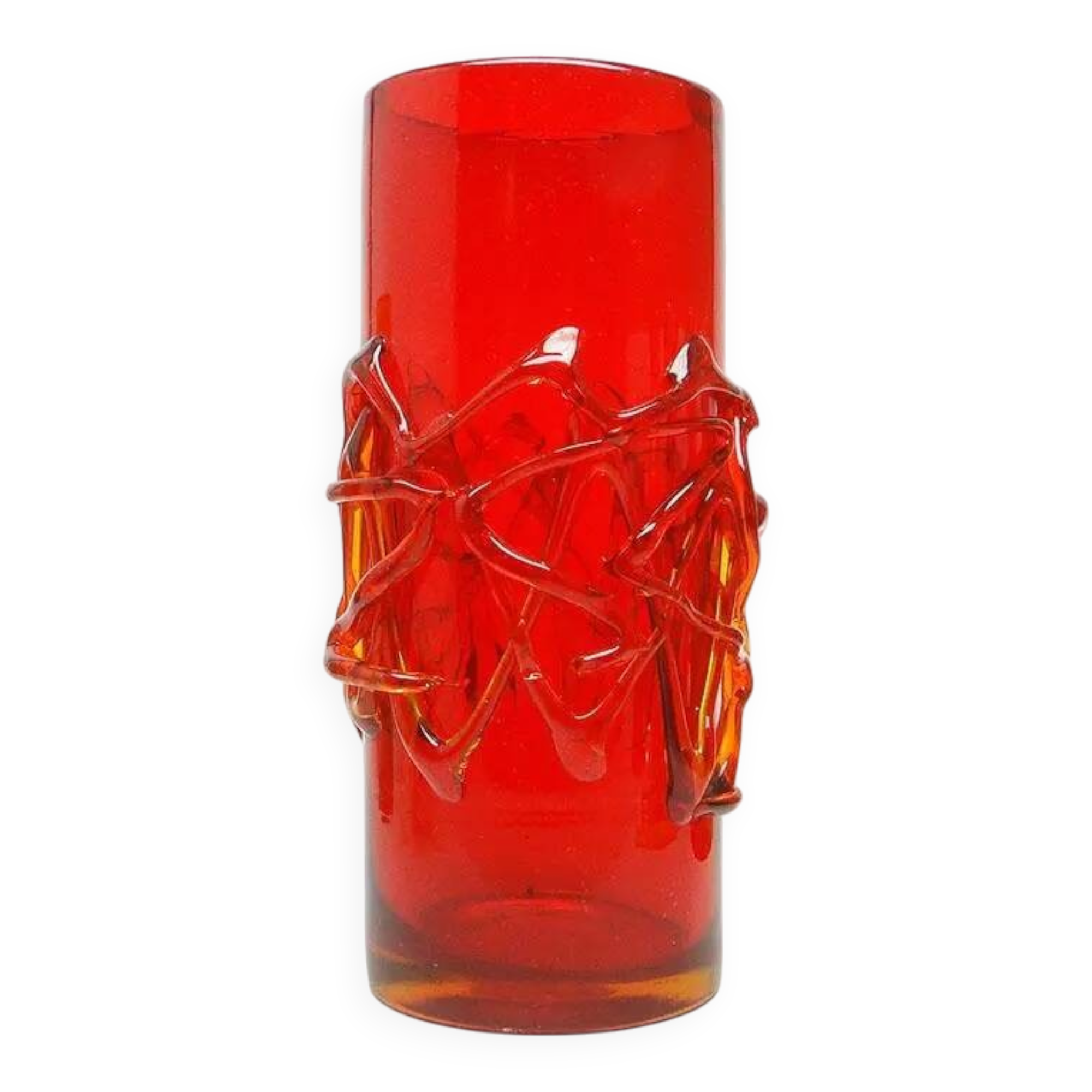 Vase, modernism, glass, designed by J. Słuczan-Orkusz, Poland, 1970s