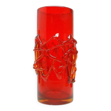 Vase, modernisme, verre, conçu par J. Słuczan-Orkusz, Pologne, années 1970