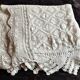 White cotton bedspread - sofa throw with geometric patterns