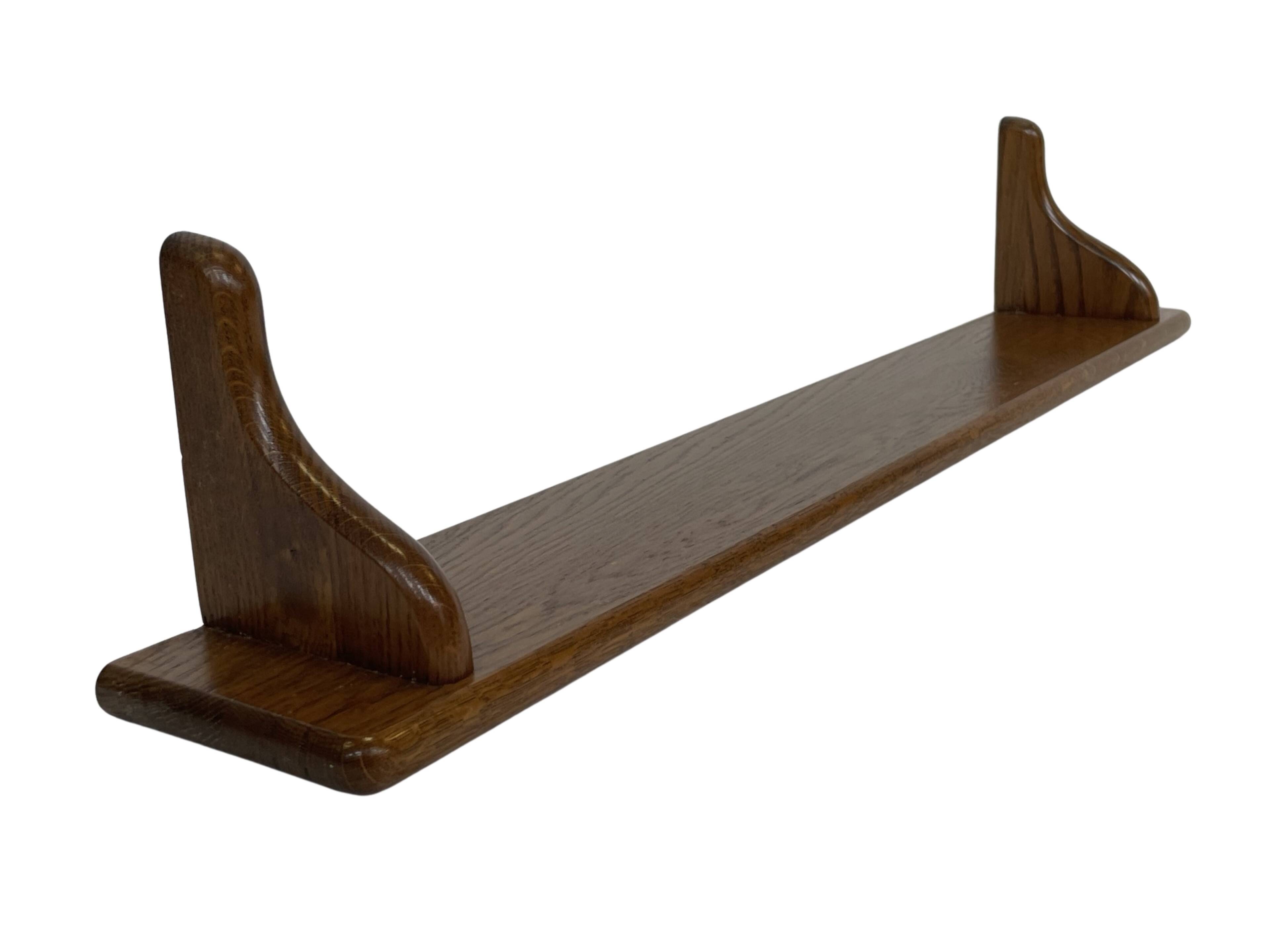 Vintage oak wall rack book shelf 1960s wood minimalist design