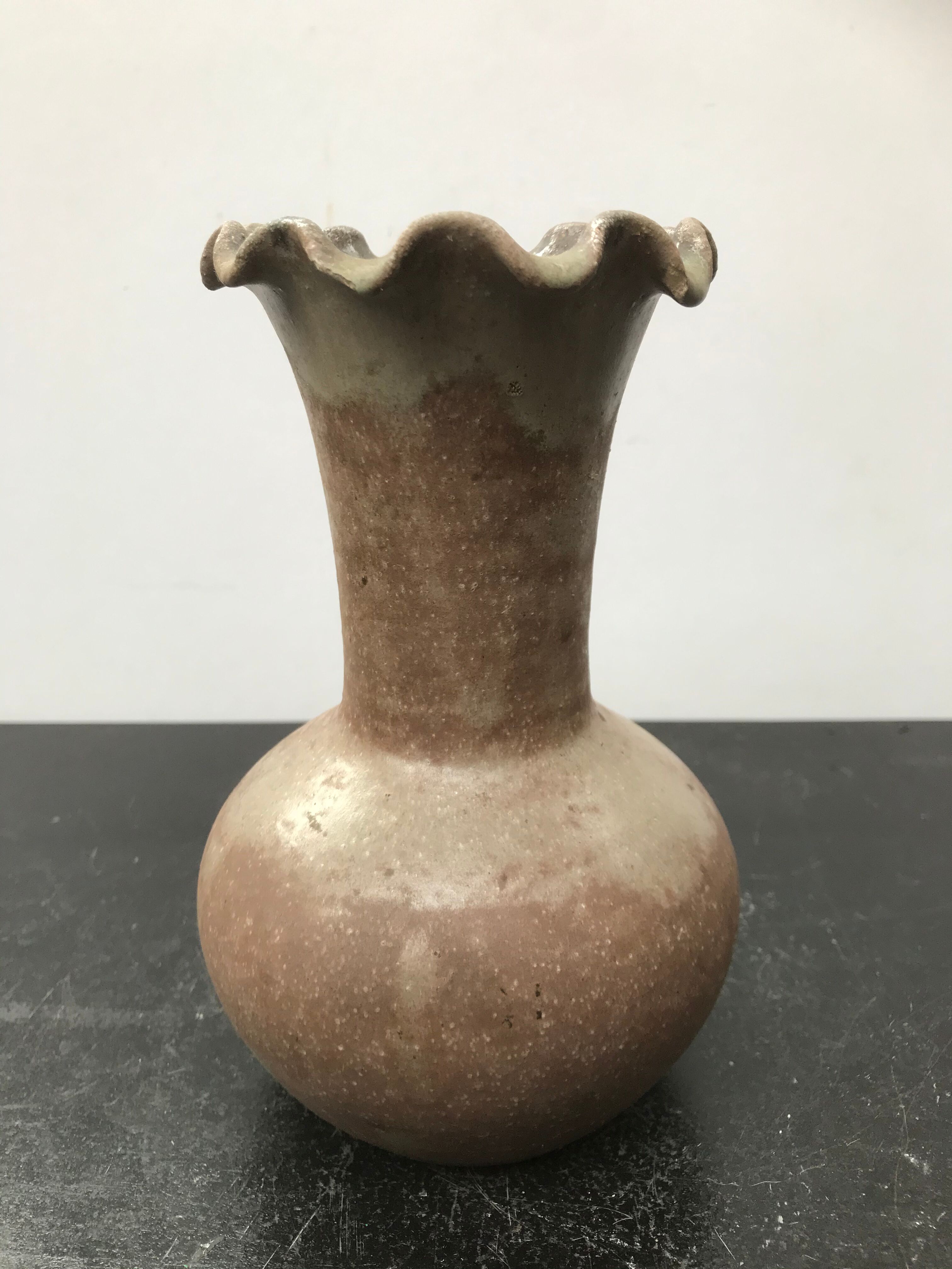 Former vase ball Accolay ceramics brown col corolle vintage