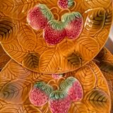 Old barbotine dessert service