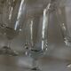 Set of 9 modernist half crystal water wine roller glasses 1960