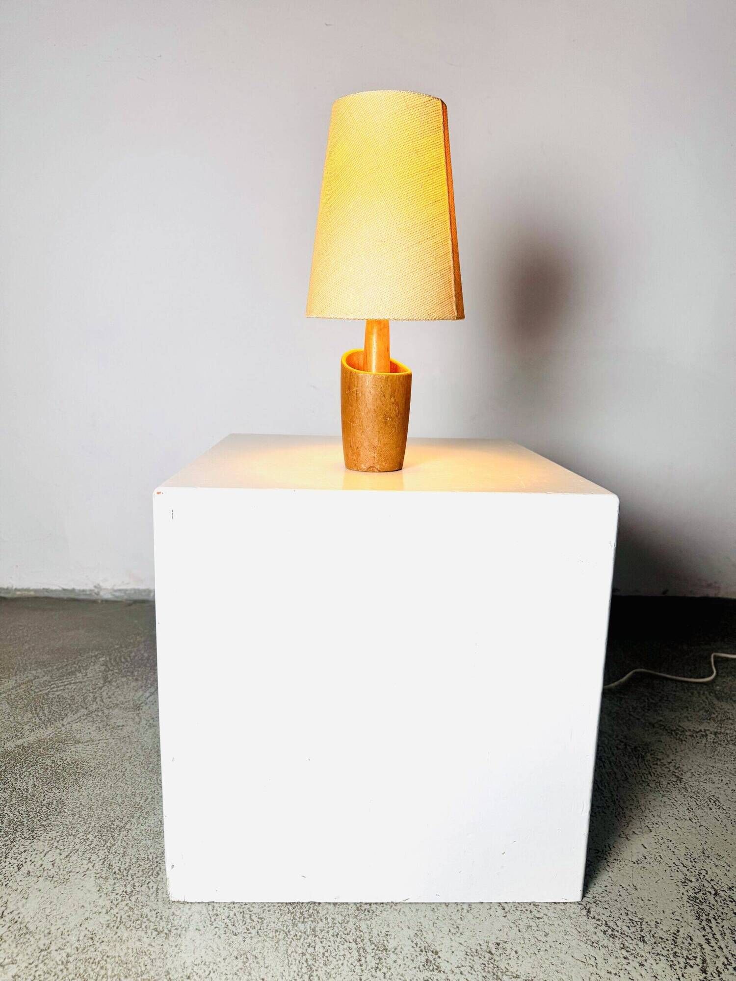 Model 2020 Cylindrical Desk Lamp In Wood By Markslojd Ab, Sweden 1960S