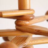 Coat rack on foot, in pine