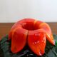 Paire de bougeoirs fleurs en verre Murano