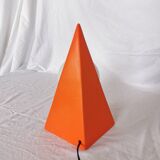 Ceramic pyramid lamp, opaline sphere, postmodern, 1970.