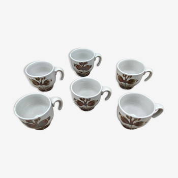 Set of 6 cups with café Grès de l'Arnon