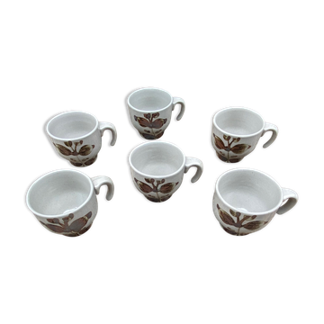 Ensemble de 6 tasses a café Grès de l'Arnon