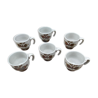 Set of 6 cups with café Grès de l'Arnon