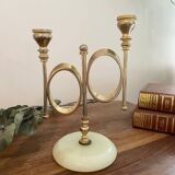 alabaster brass candlestick
