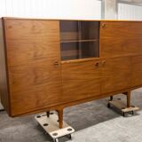 Scandinavian high enfilade 1960 solid teak