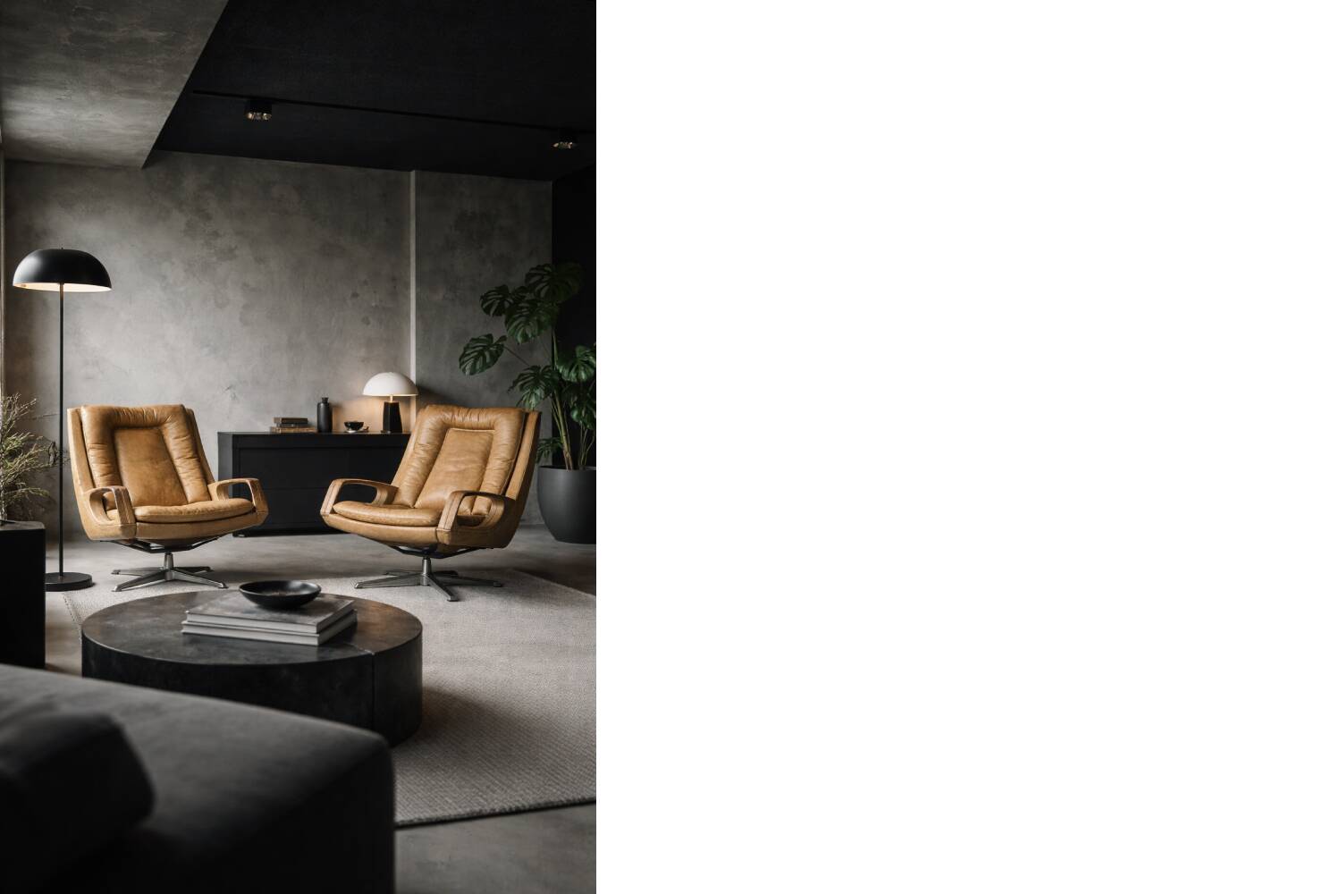 Vintage Mid-Century German Modern Leather Swivel Chairs by Carl Straub