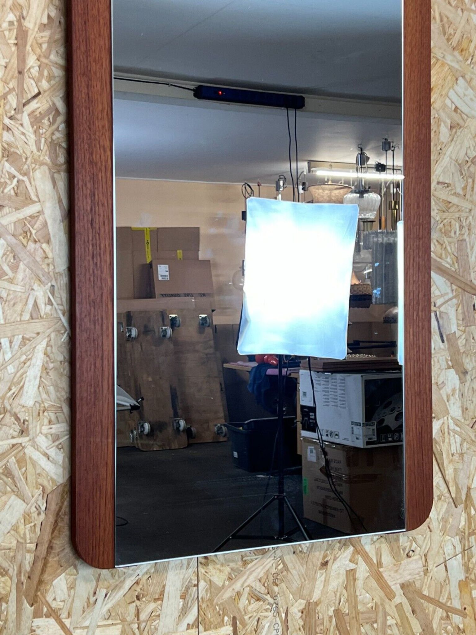 60s 70s teak mirror
