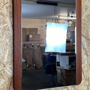 60s 70s teak mirror