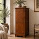 Tall Italian Chestnut Chest of Drawers with Brass Hardware, 1980s–1990s