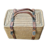 Wicker basket and antique leather for children