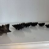 Vintage 1950 hedgehog ashtrays by Walter Bosse for Hertha Baller