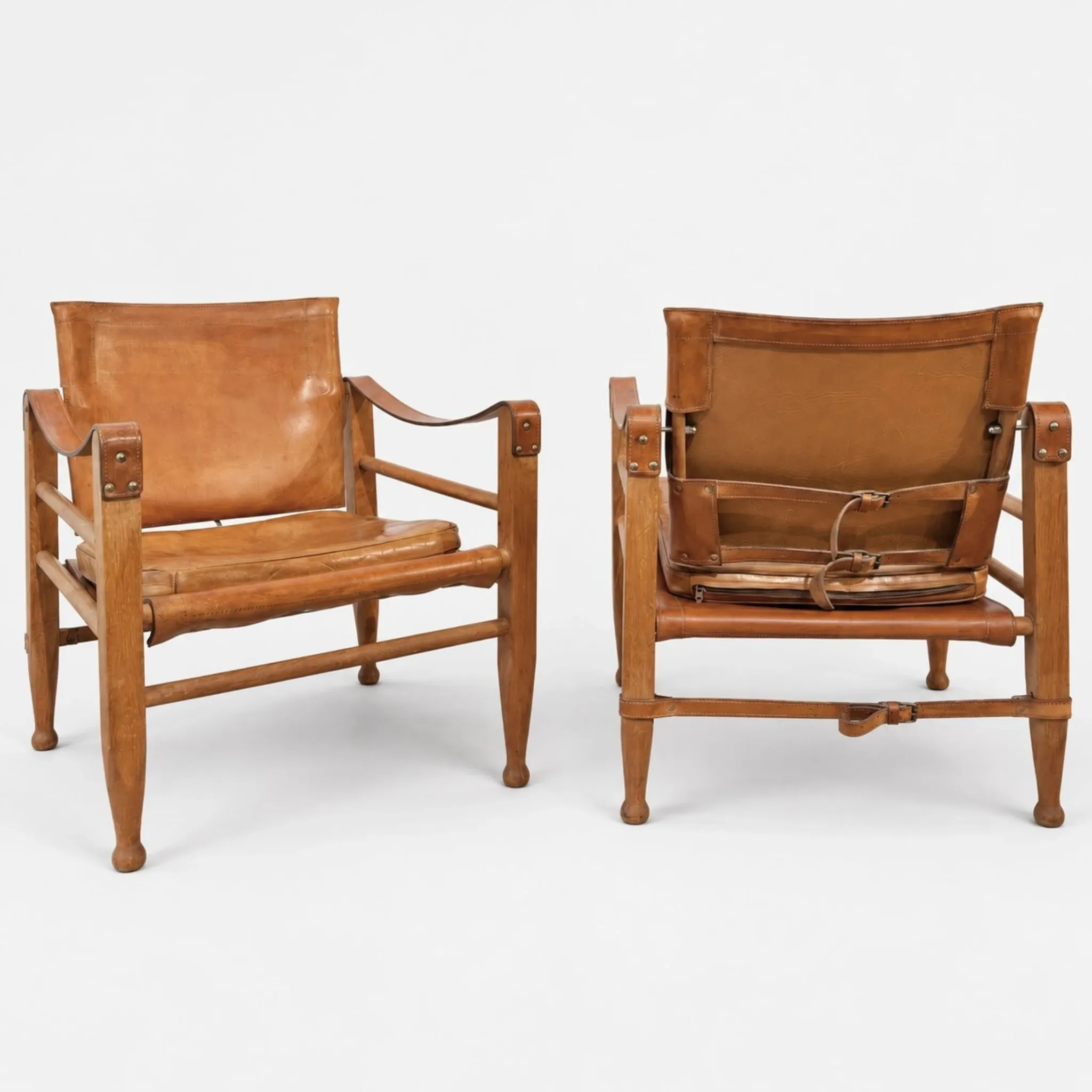 Fauteuils Safari cognac par Kaare Klint