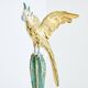 Brass cactus and parrot sculpture console Alain Chervet 1989