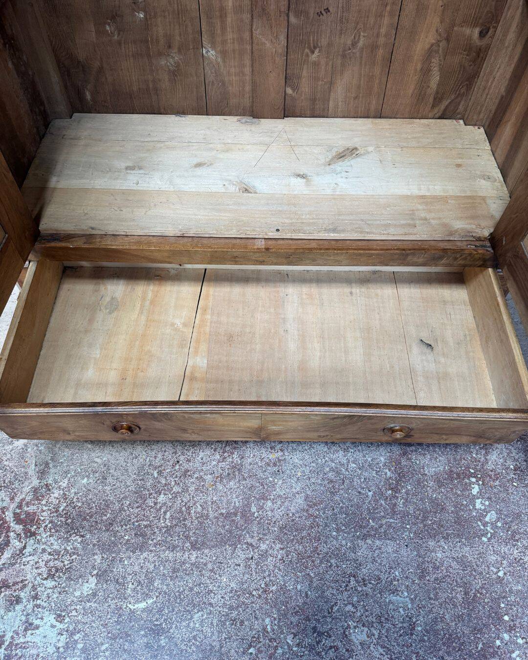 19th-century walnut wardrobe