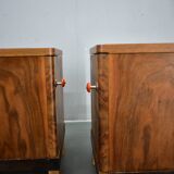 1938s pair of Art Deco bedside tables, Czechoslovakia