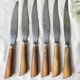 6 Vintage Horn Knives Silver Steel Blade LEPINE A LYON France 19th Century