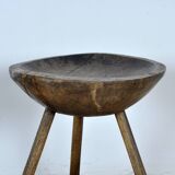 Tabouret à lait en chêne, années 1900