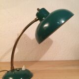 Green flexible desk lamp, 50s,vintage metal