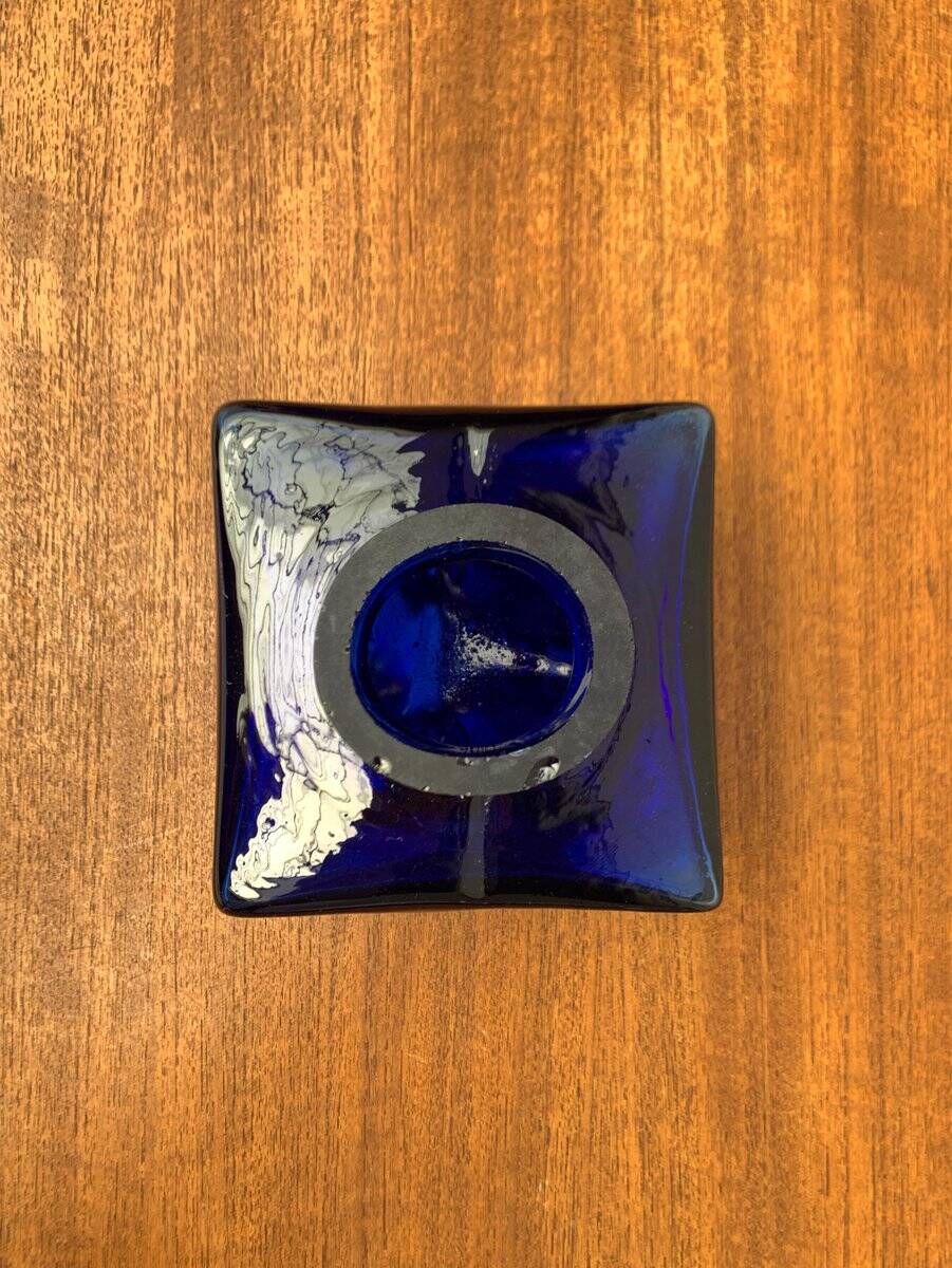 Scandinavian mid-century block glass vase, 1960s